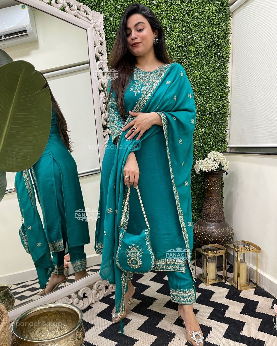 Turquoise potli set