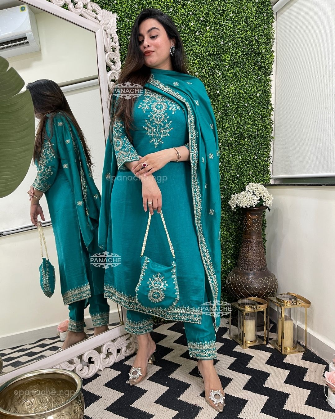 Turquoise potli set