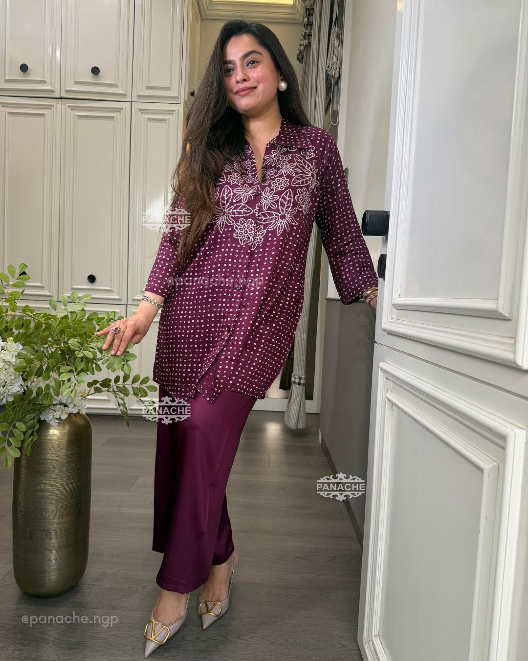 Bandhani gajji coord set