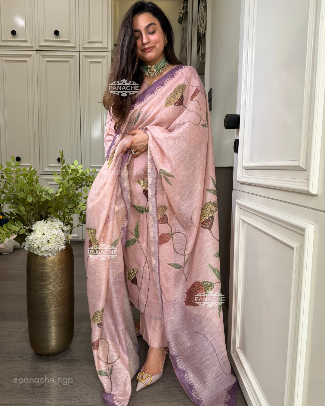 Rose pink katha set