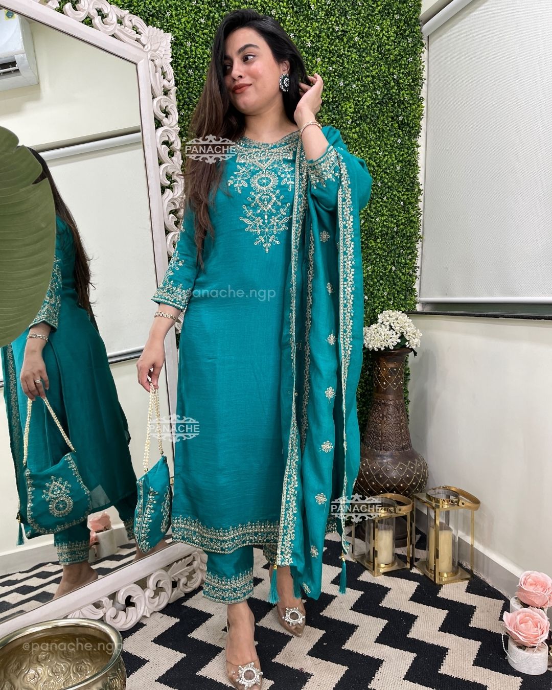 Turquoise potli set