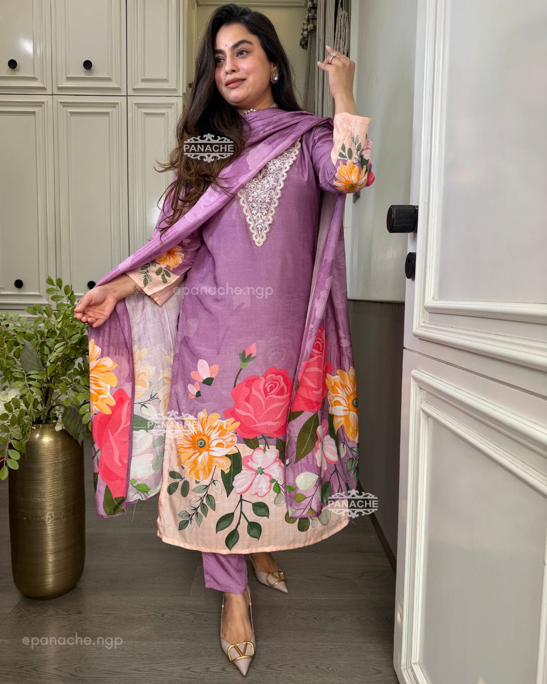 Gulrukh floral suit set