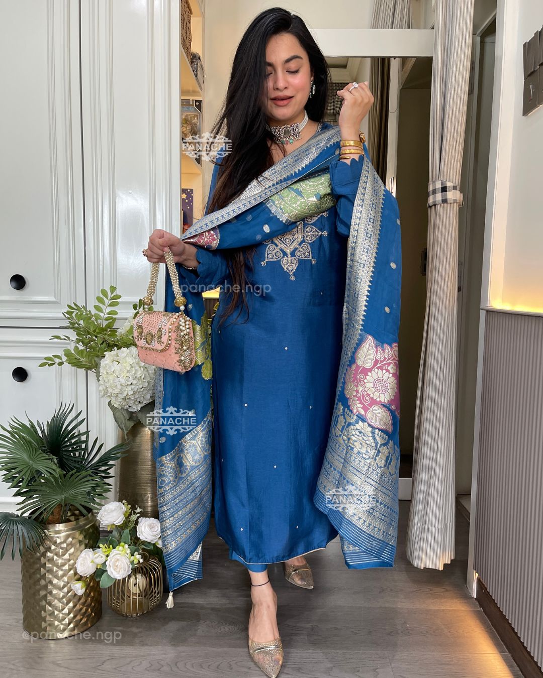 Firoza silk set