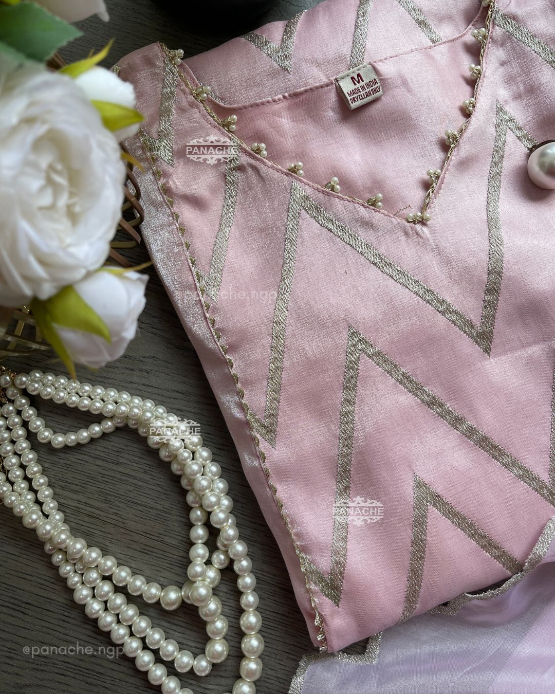 Blush zari elegance suit