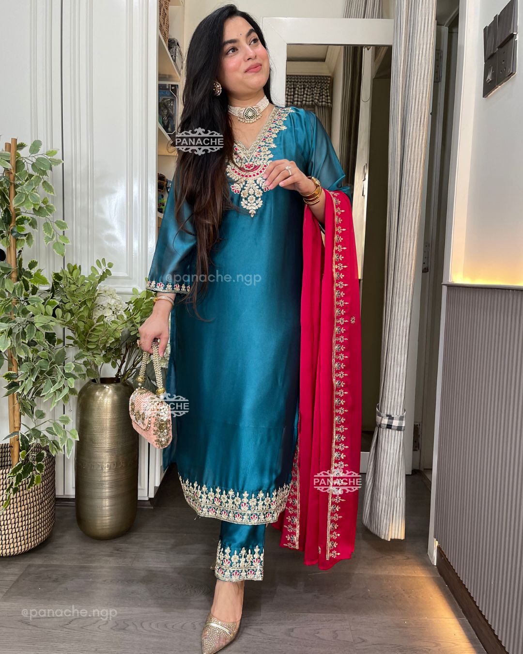 Firoza embroidered set