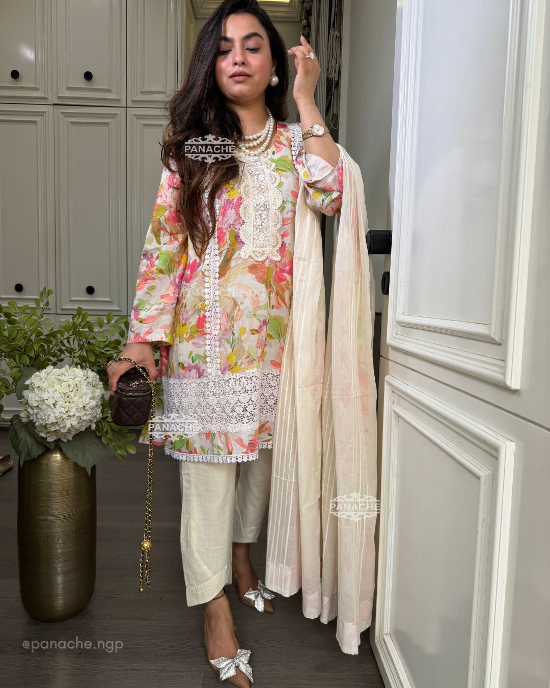 Pearl floral set