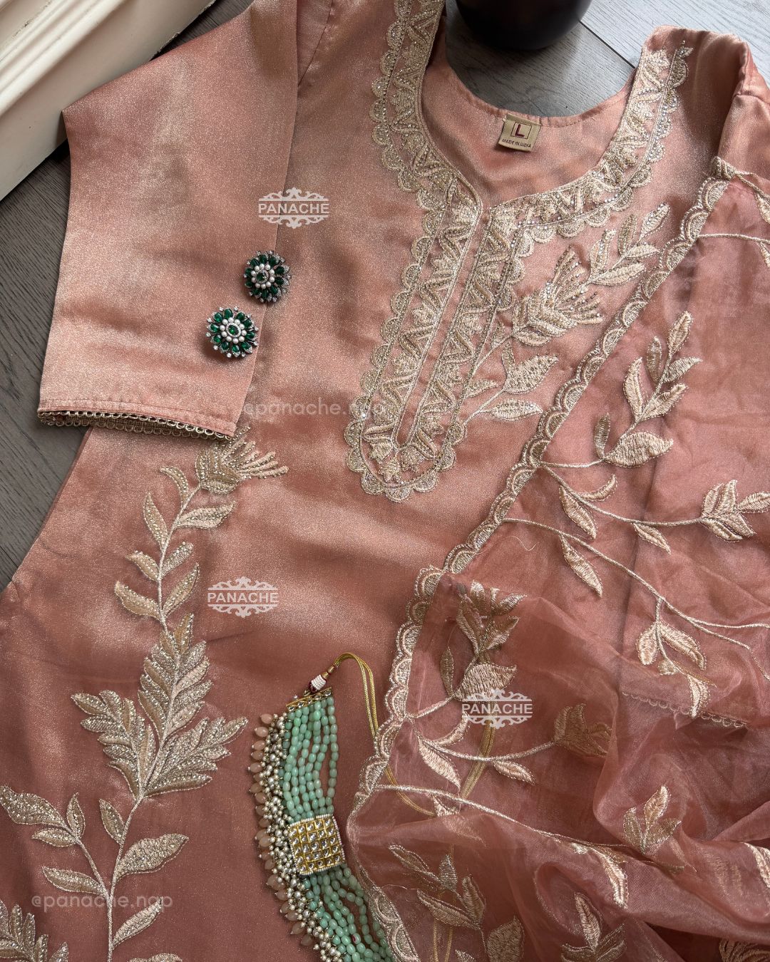 Gold tissue suit set