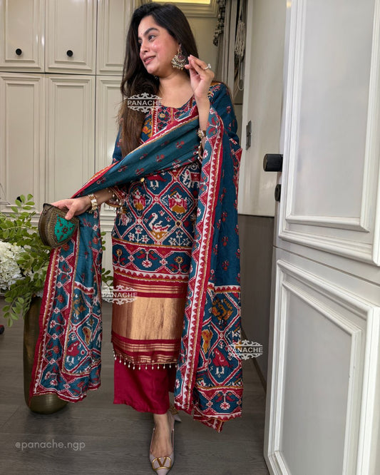 Royal Patola gajji suit set