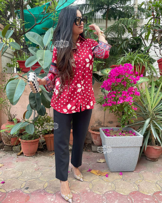Patola bandhani shirt