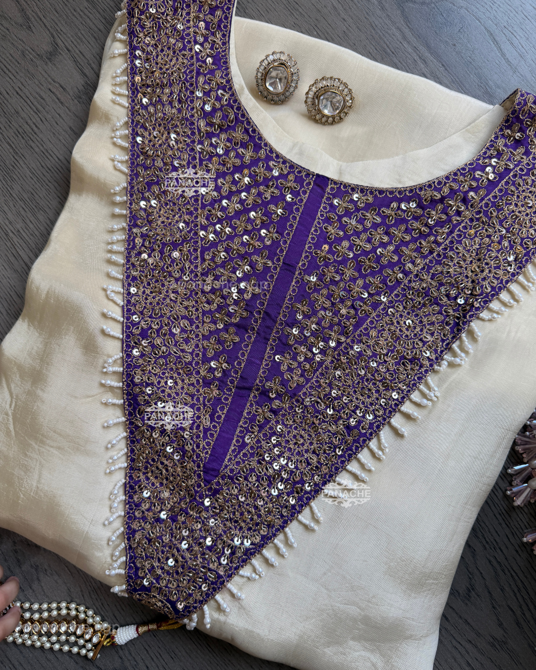 Ivory kaftan set