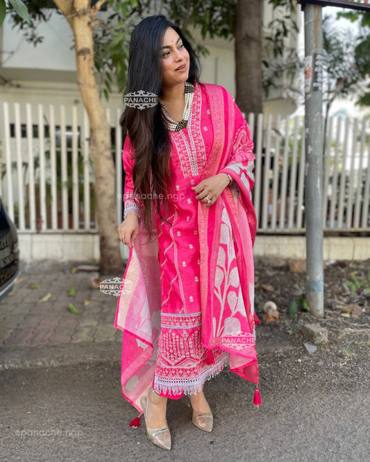 Karachi pink suit set