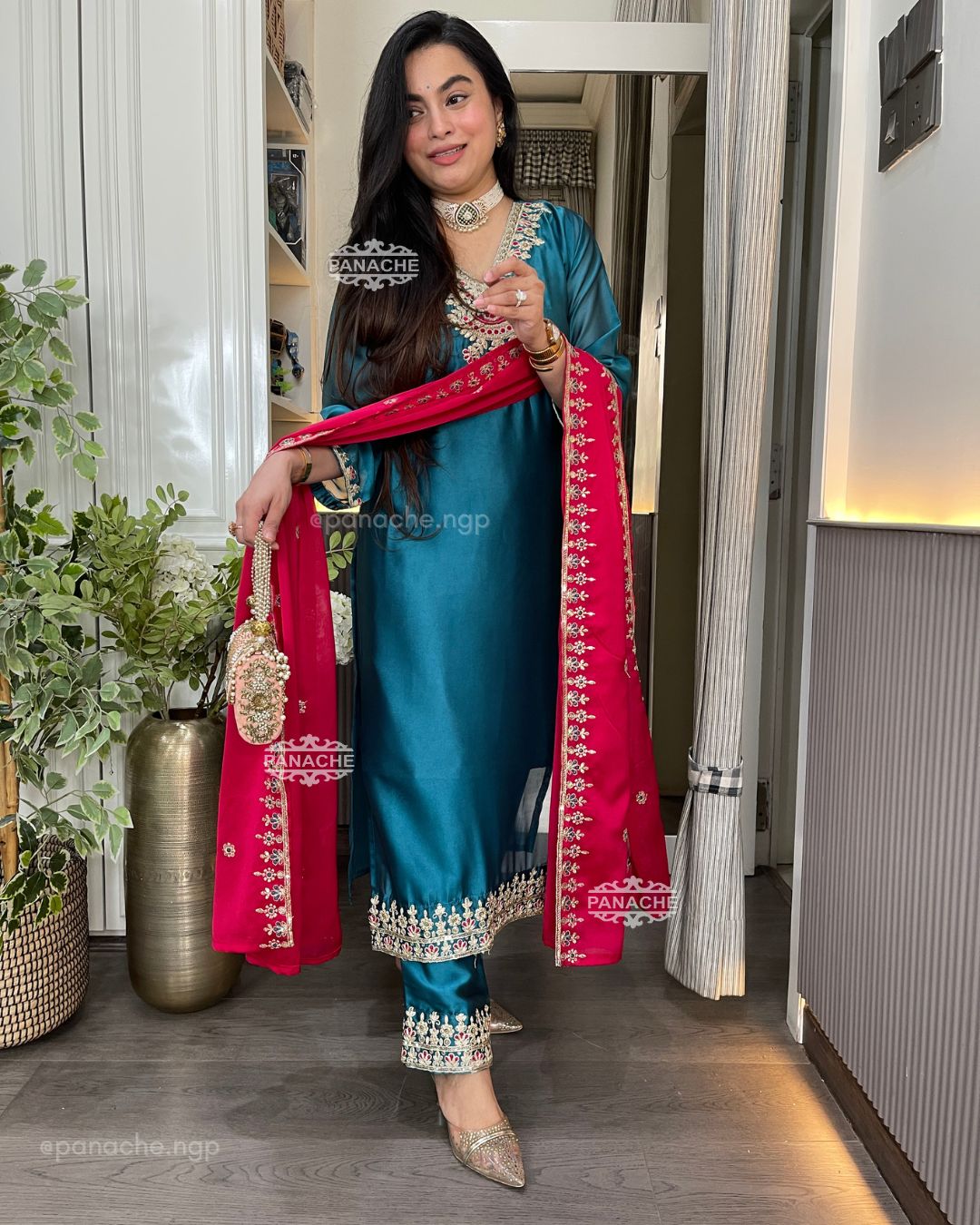 Firoza embroidered set