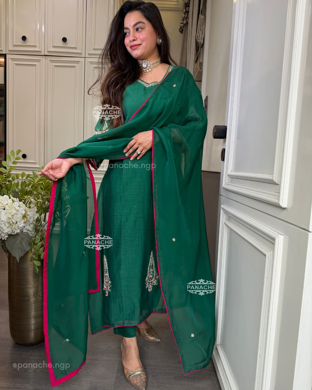 Emerald mul party wear