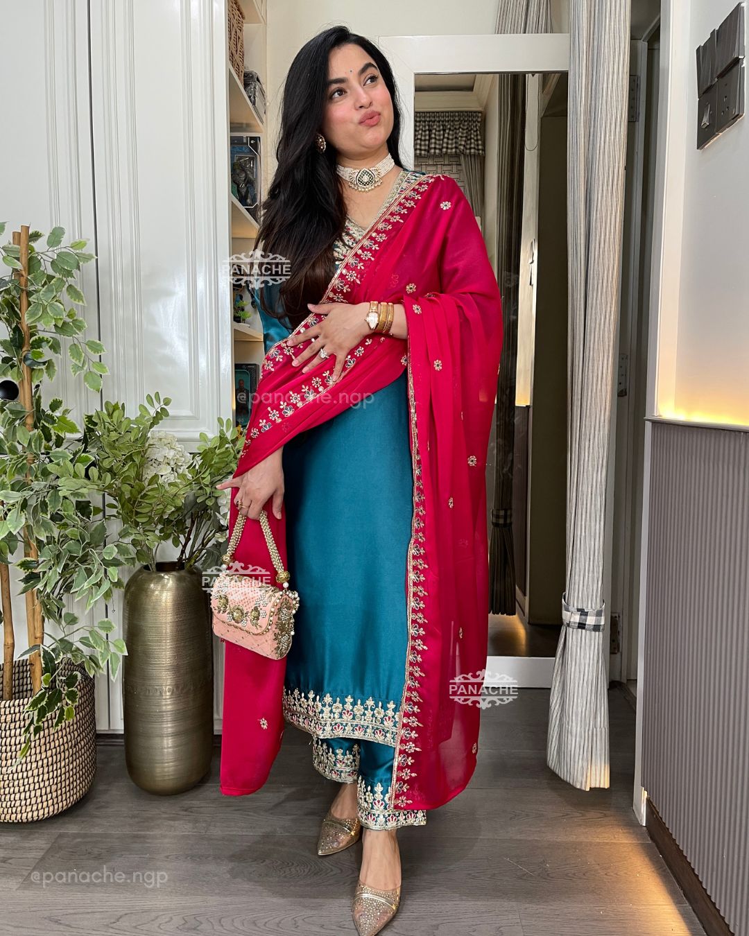 Firoza embroidered set