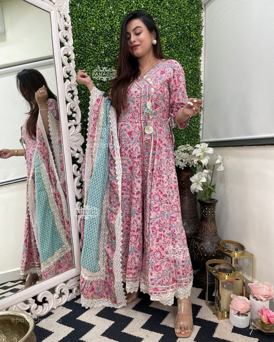 Angrakha Floral Anarkali set