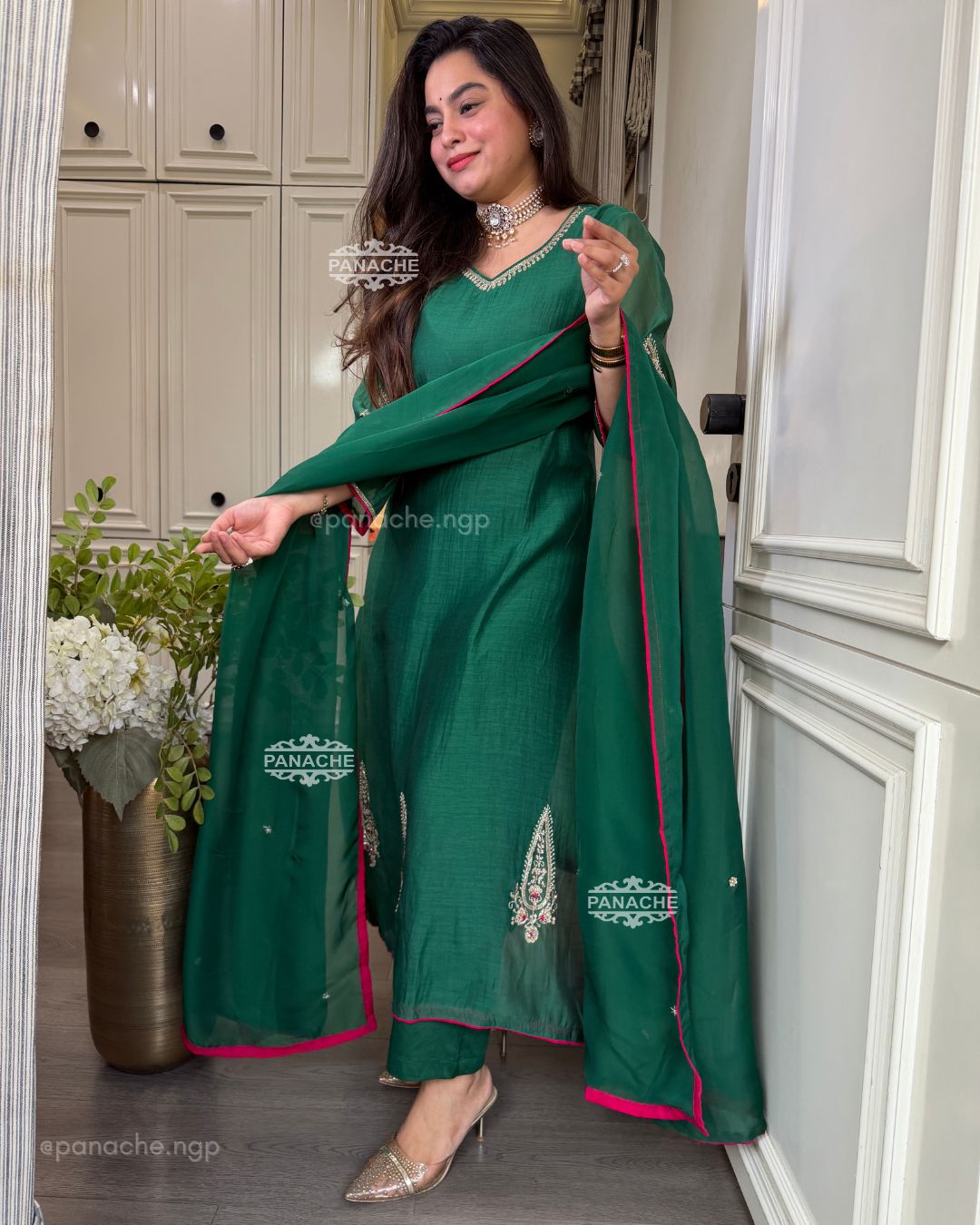 Emerald mul party wear