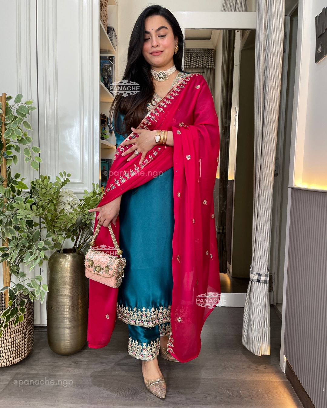 Firoza embroidered set