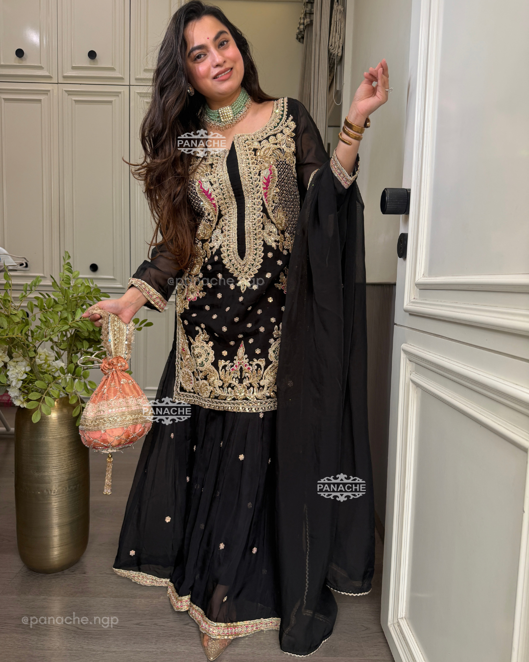 Meher Sharara set (Black)