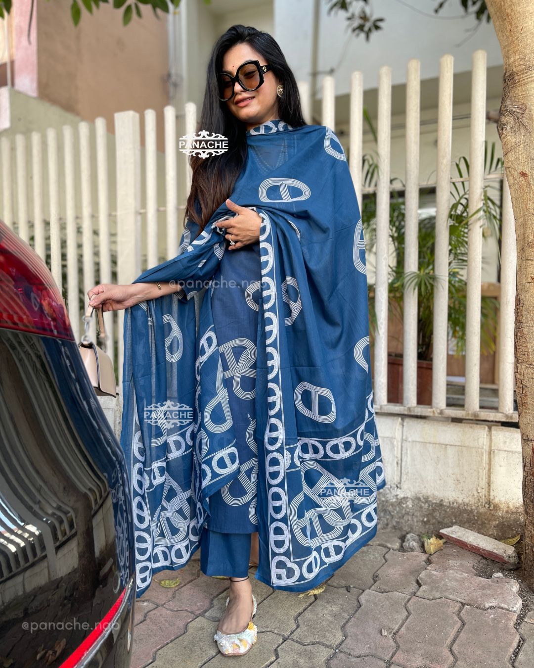 Modern cotton printed suit set