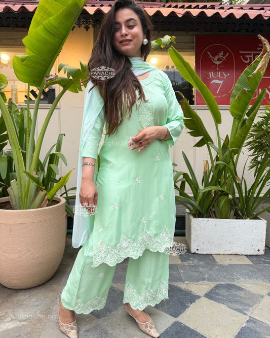 Pastel thread work Suits