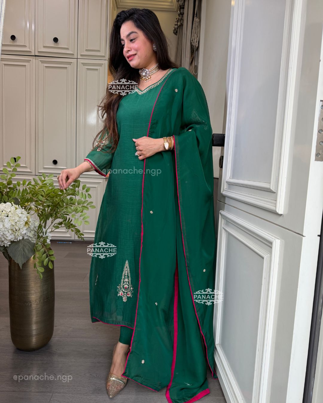 Emerald mul party wear