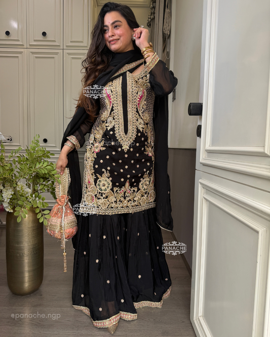 Meher Sharara set (Black)