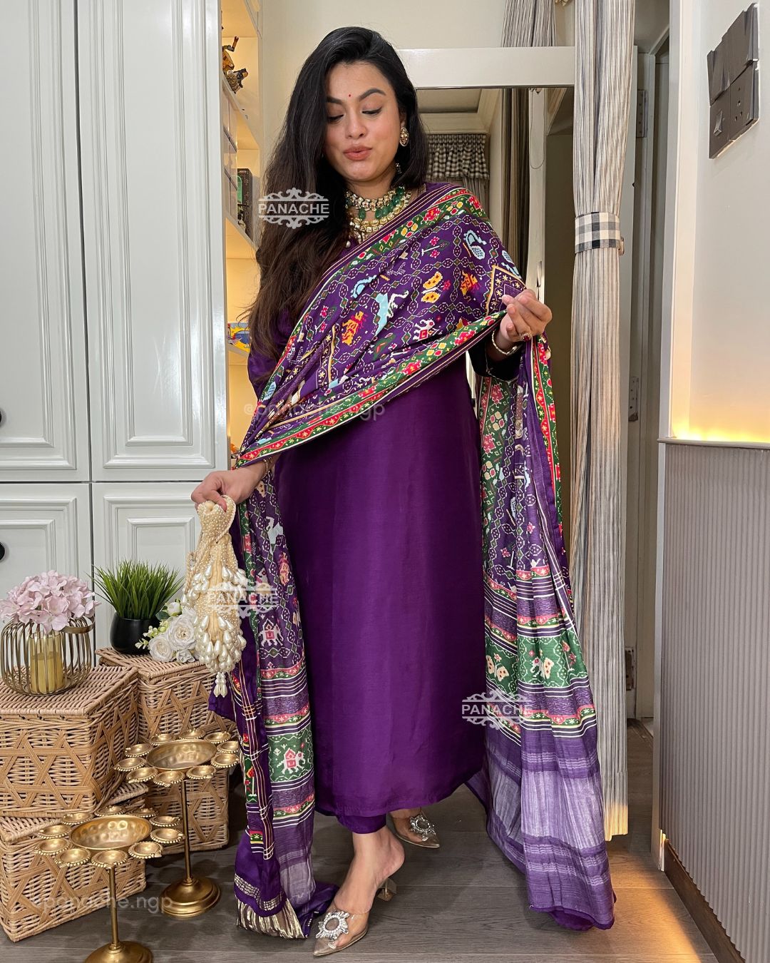 Purple gajji set