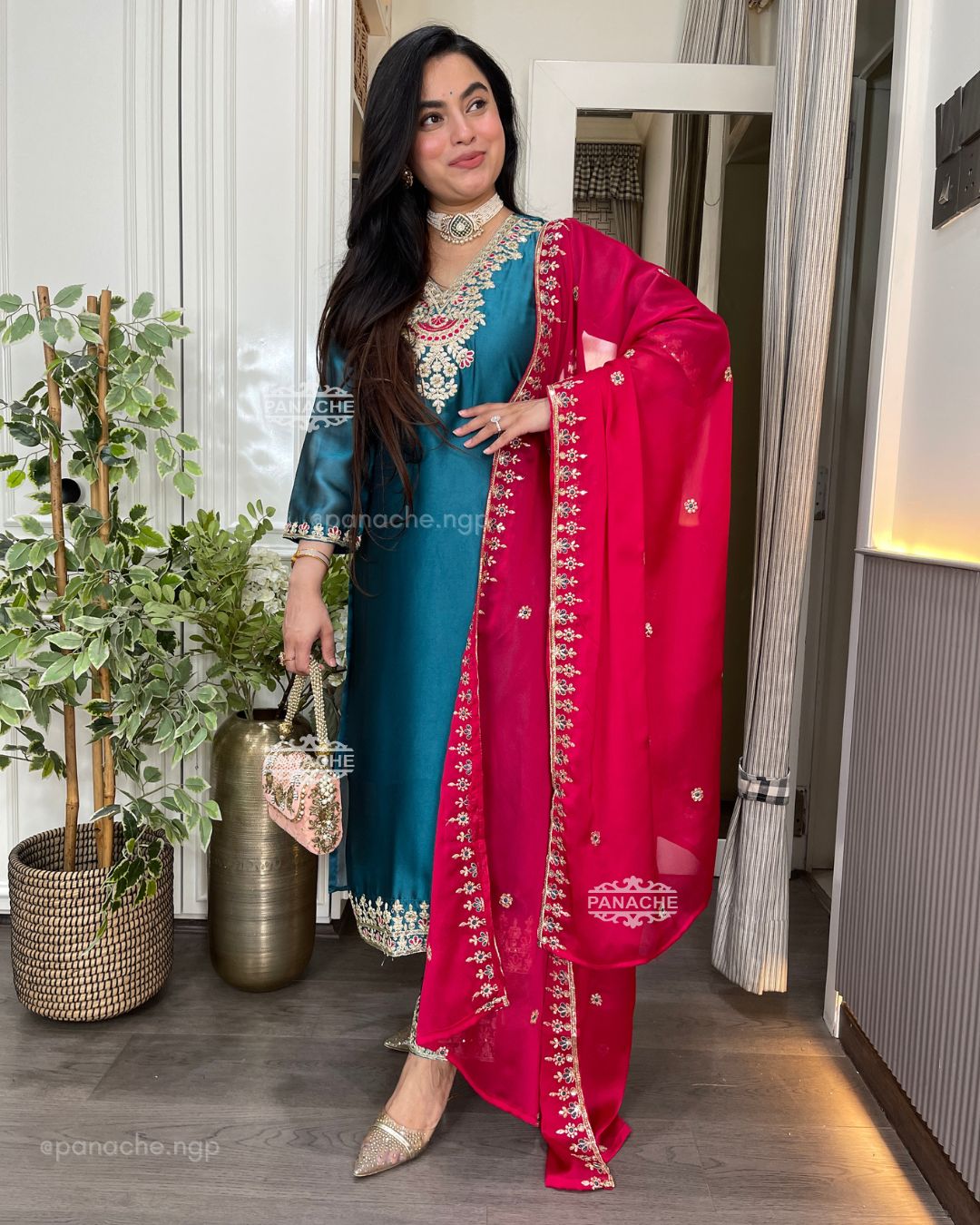 Firoza embroidered set