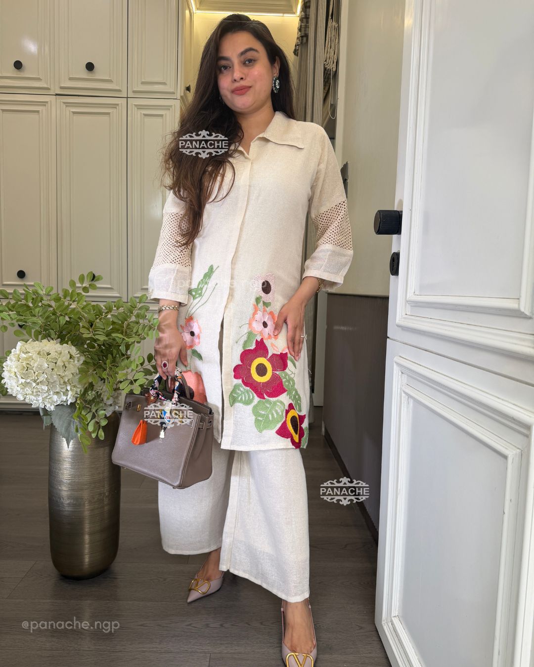Jute embroidered coords