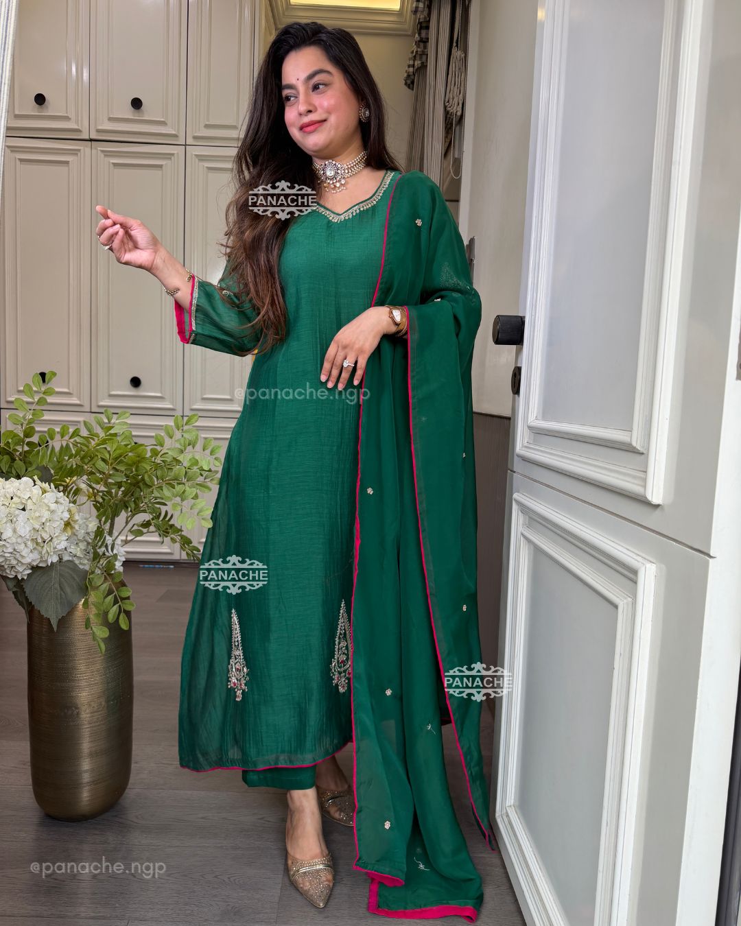 Emerald mul party wear