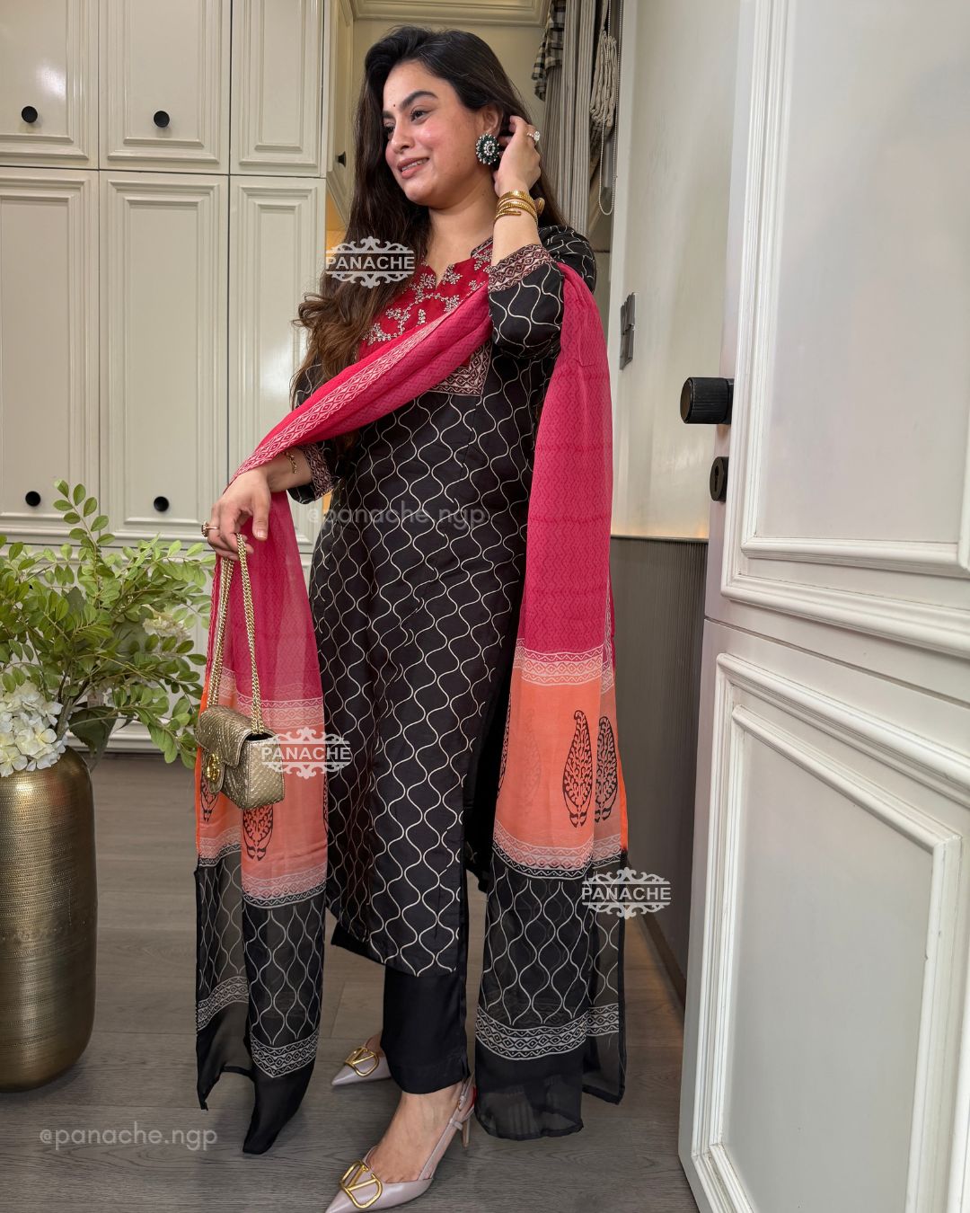 Naqsh black semi formal suit set