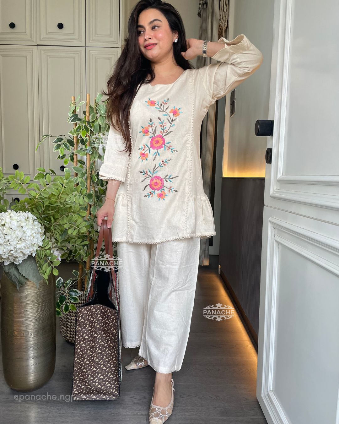 Embroidered cotton coords