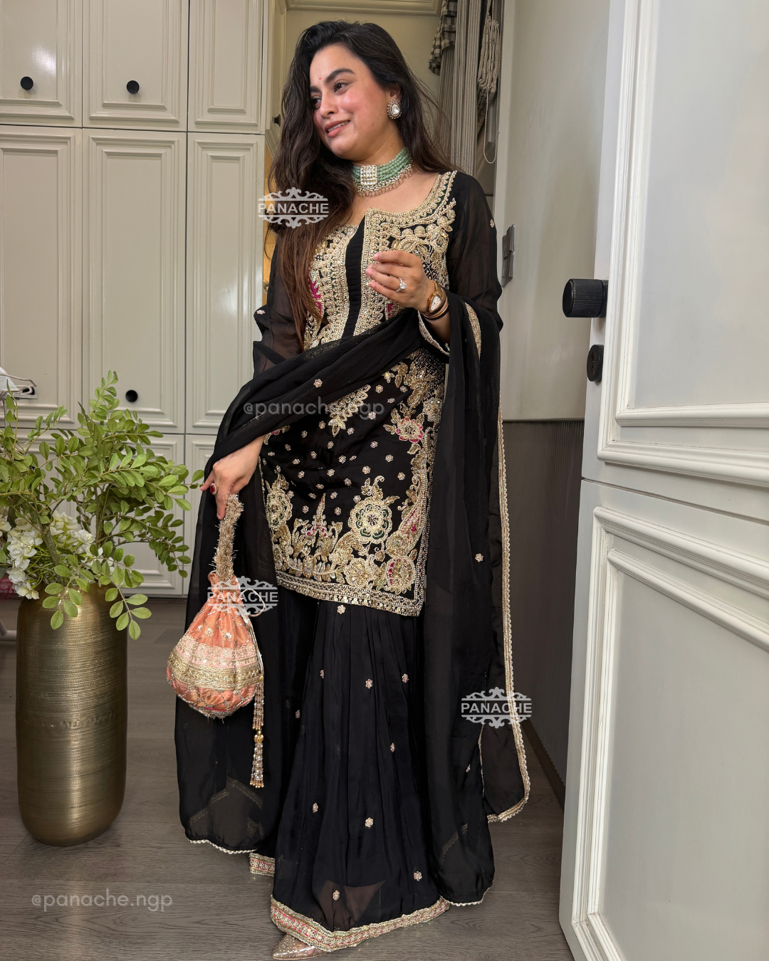Meher Sharara set (Black)
