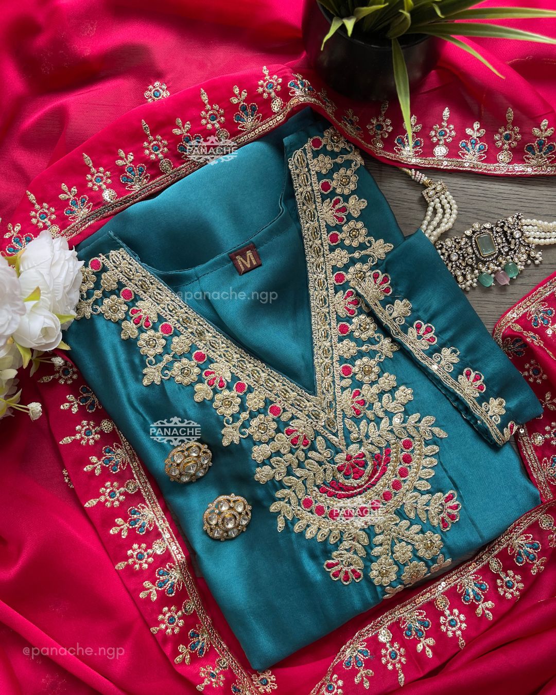 Firoza embroidered set