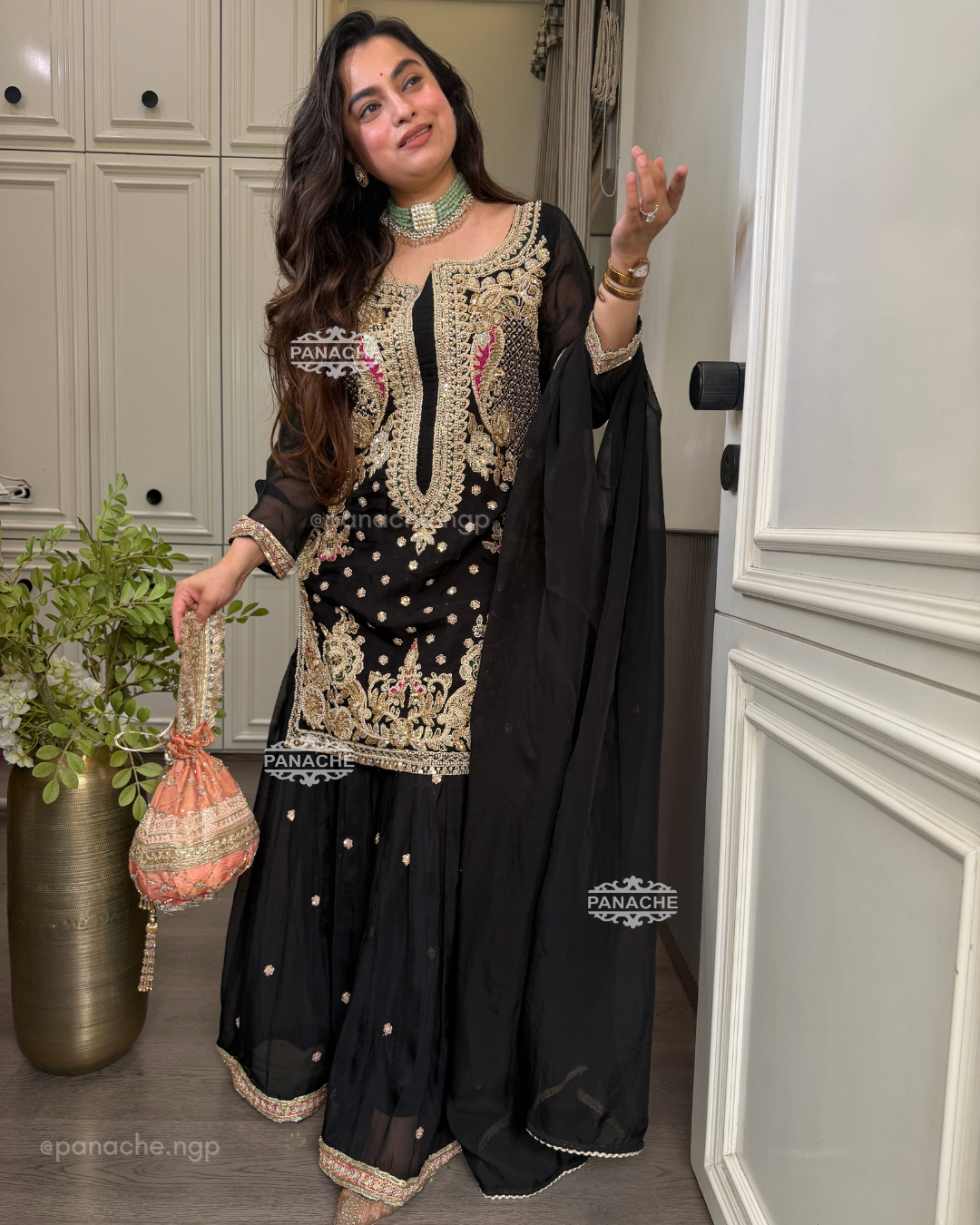 Meher Sharara set (Black)