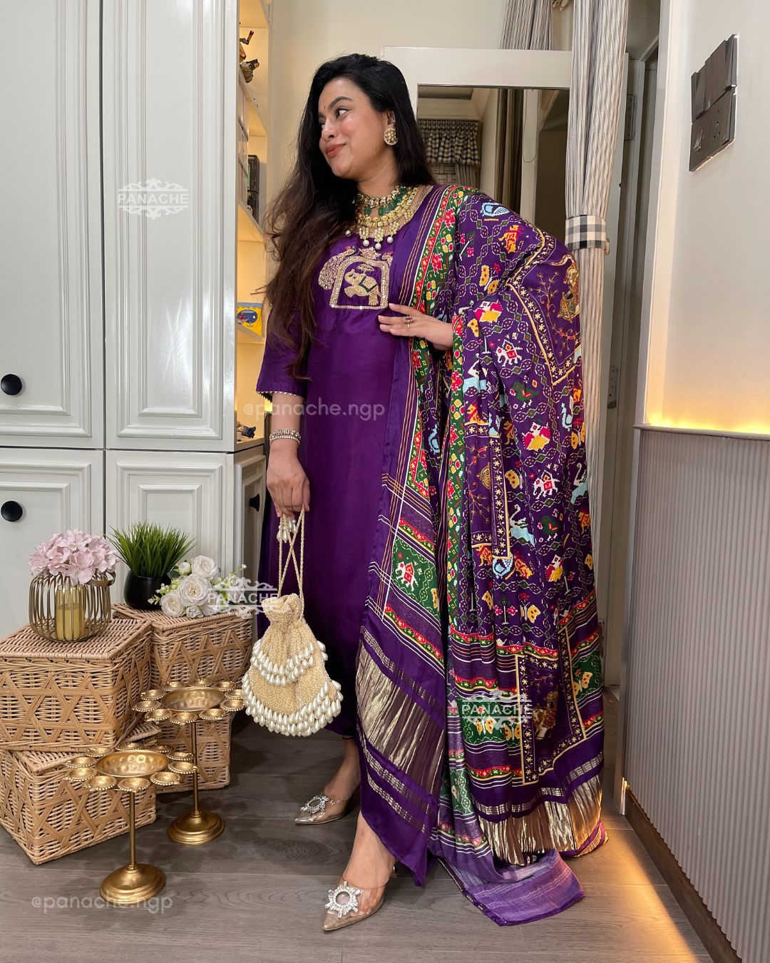 Purple gajji set