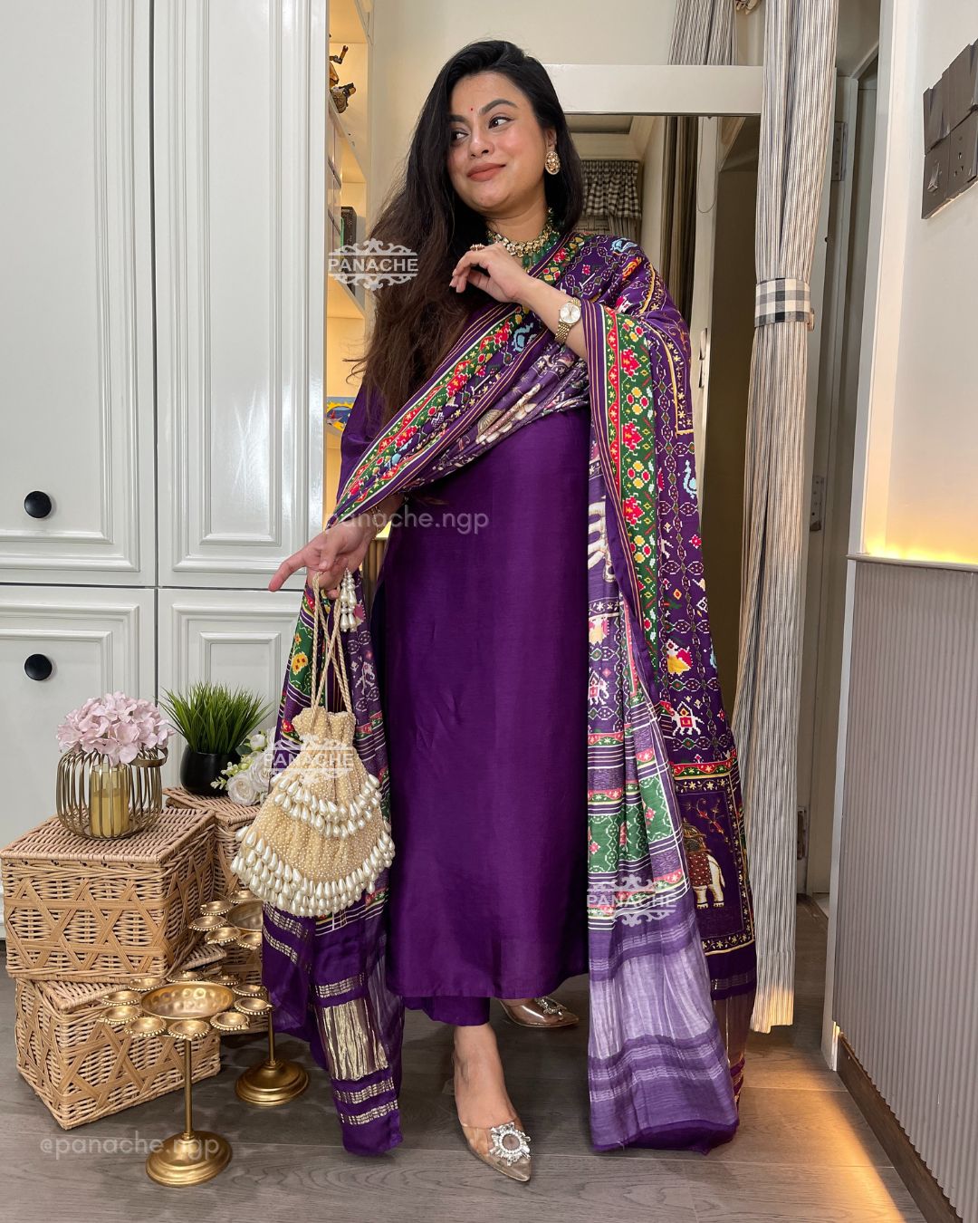 Purple gajji set