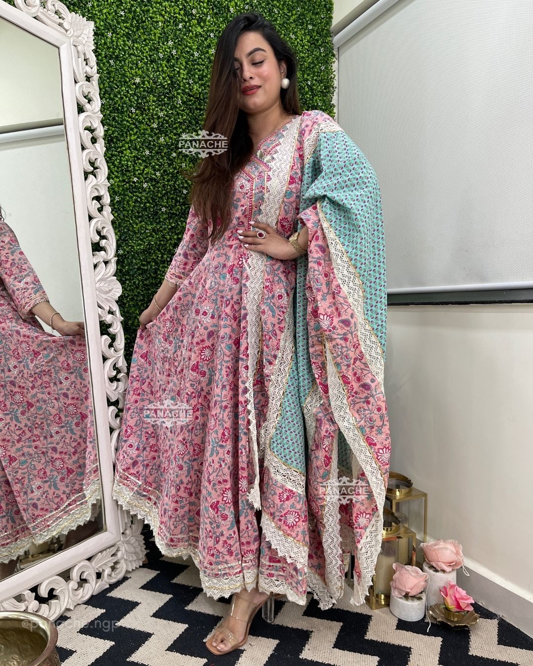 Angrakha Floral Anarkali set