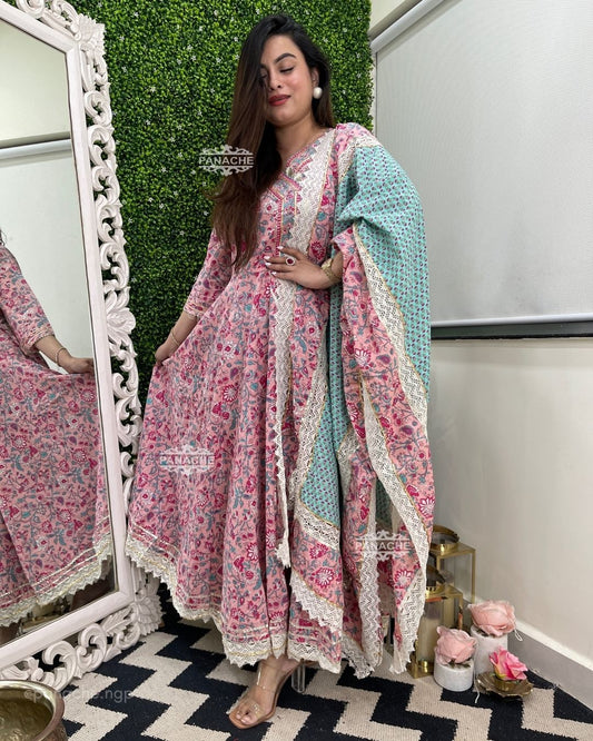 Angrakha Floral Anarkali set