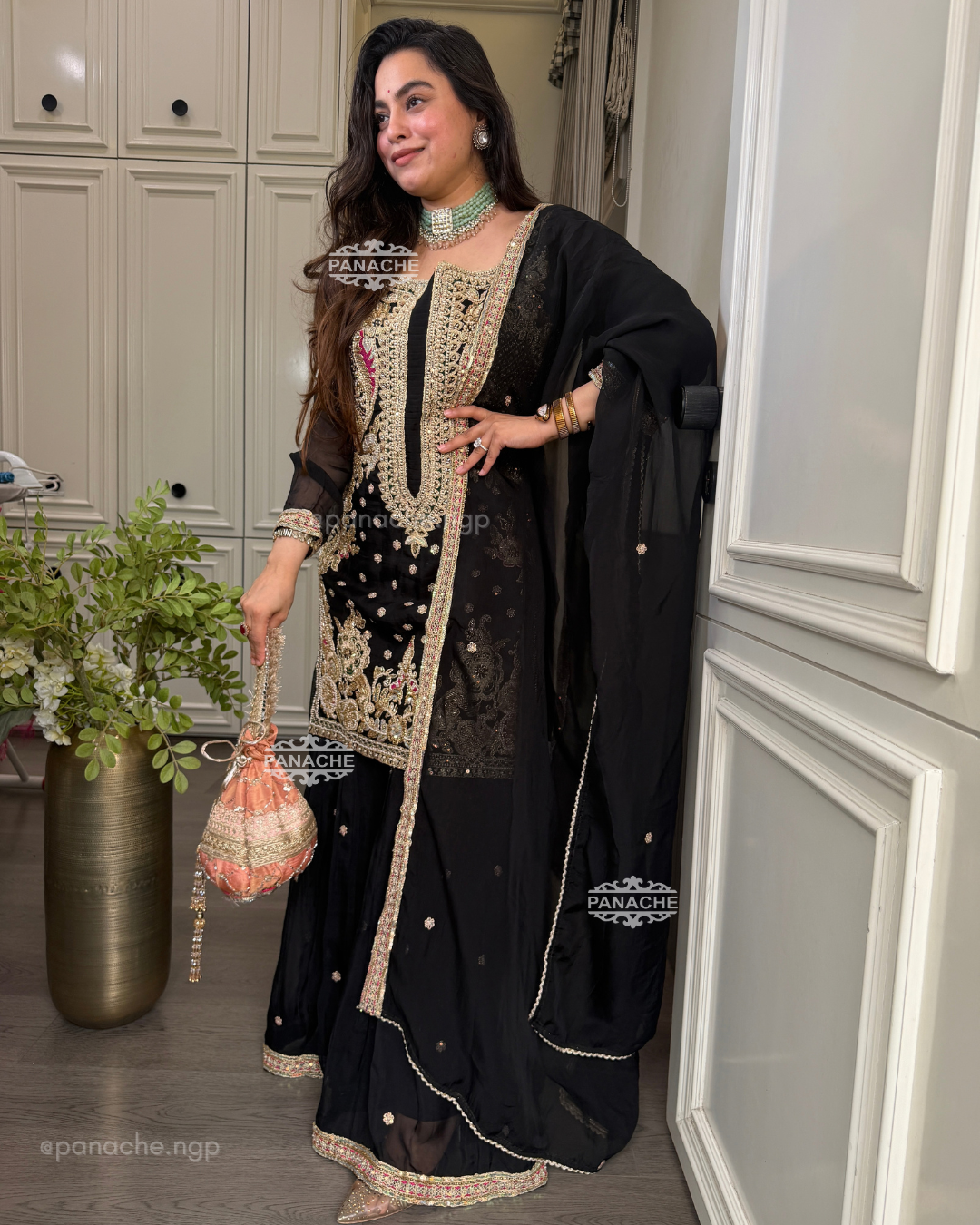 Meher Sharara set (Black)