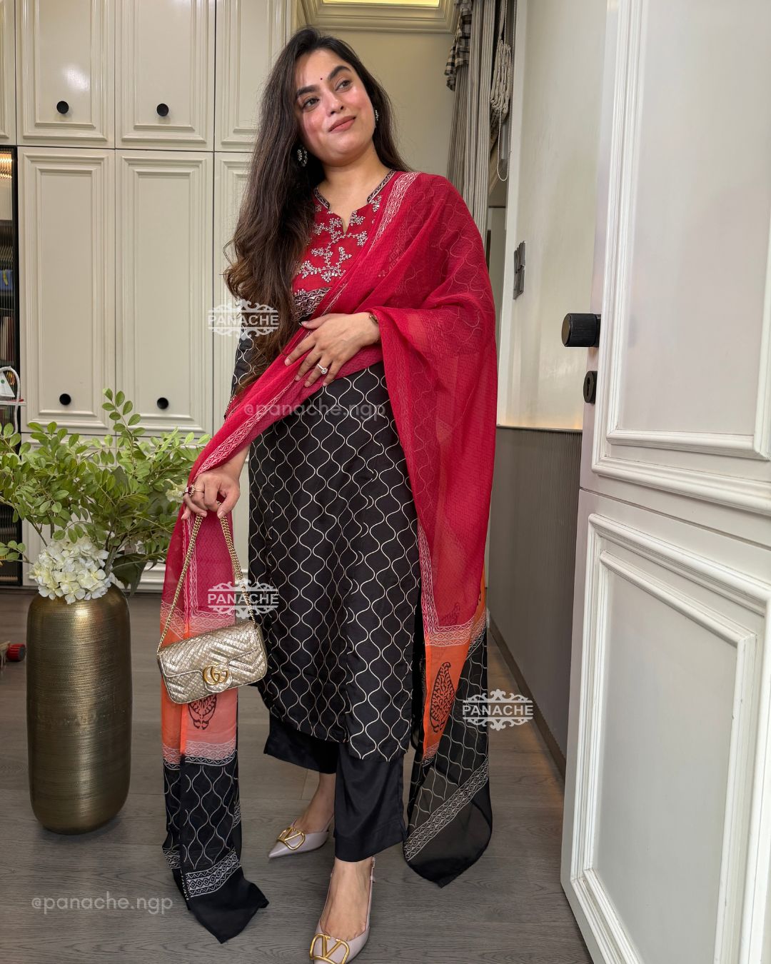 Naqsh black semi formal suit set