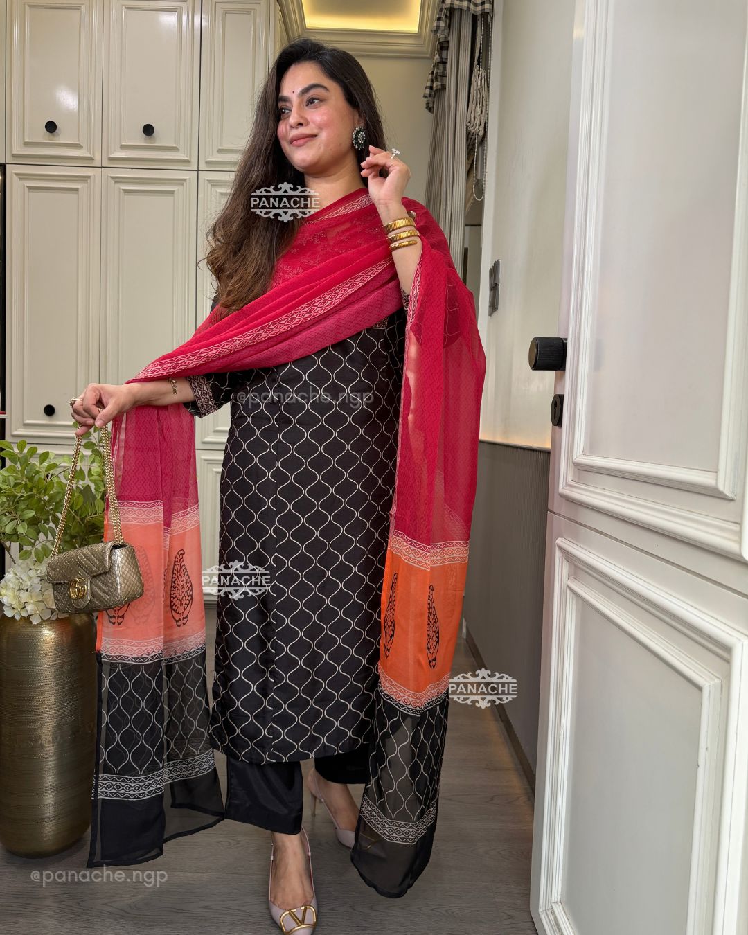 Naqsh black semi formal suit set