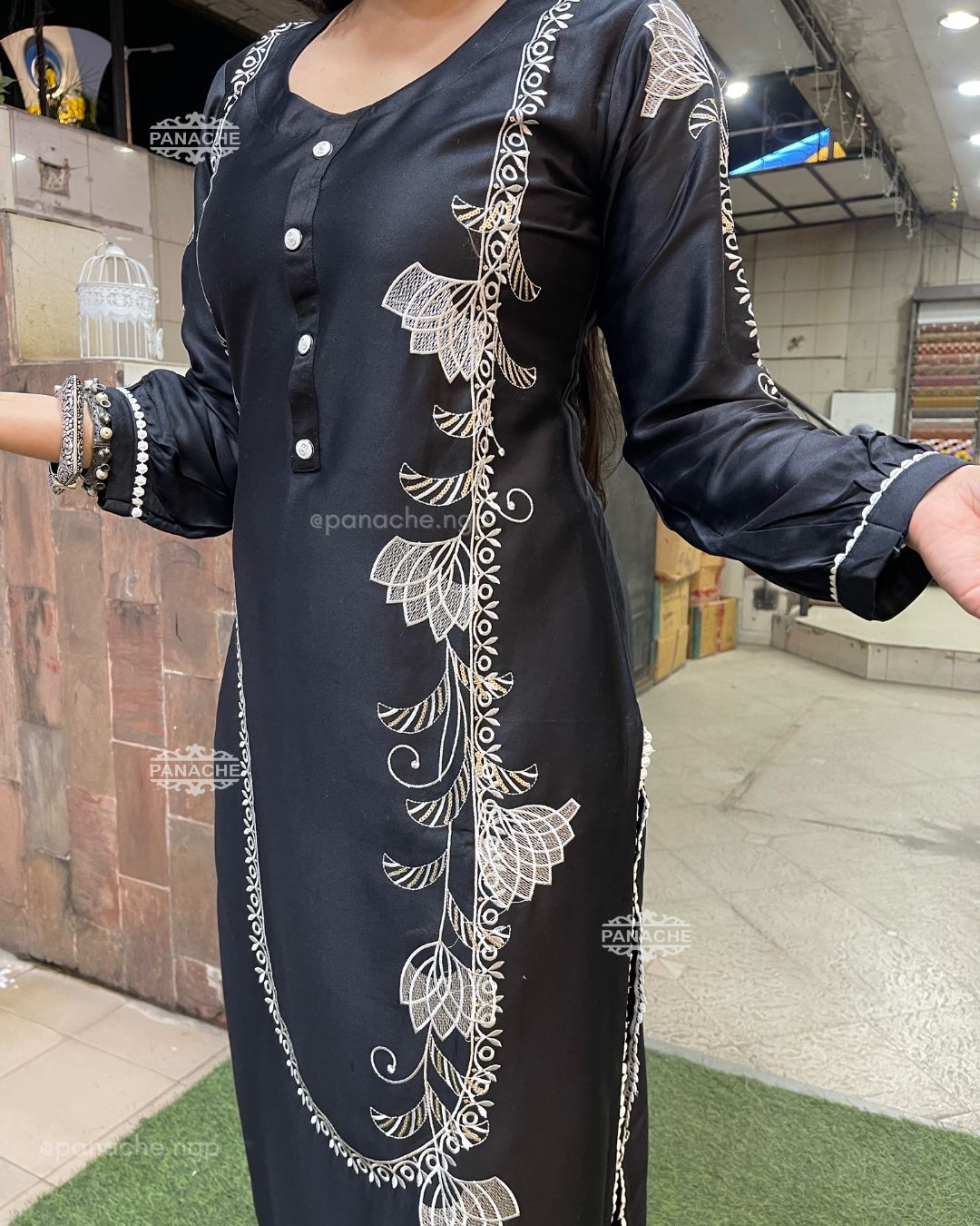 Karachi style embroidered suit set