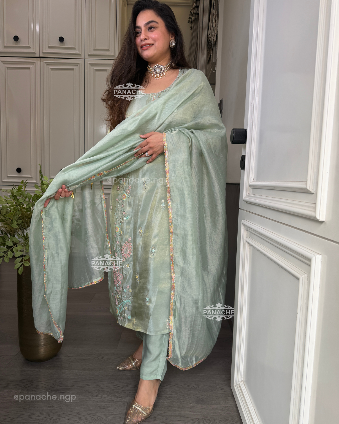 Zeba mint festive suit