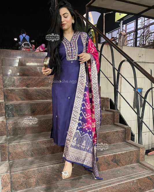 Banarasi special with ombré dupatta