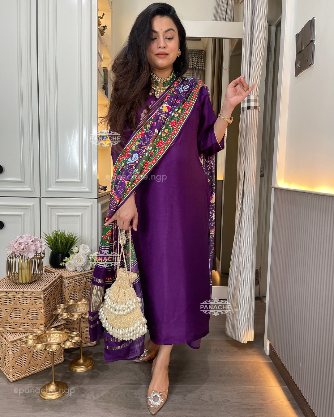 Purple gajji set