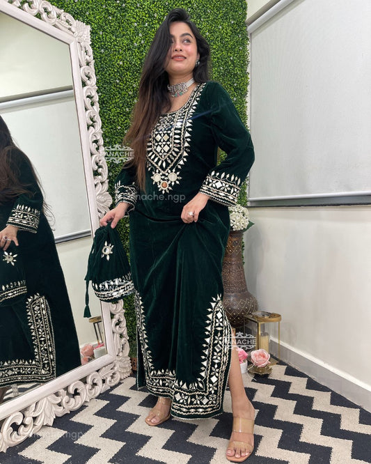 Mirror and Gota velvets