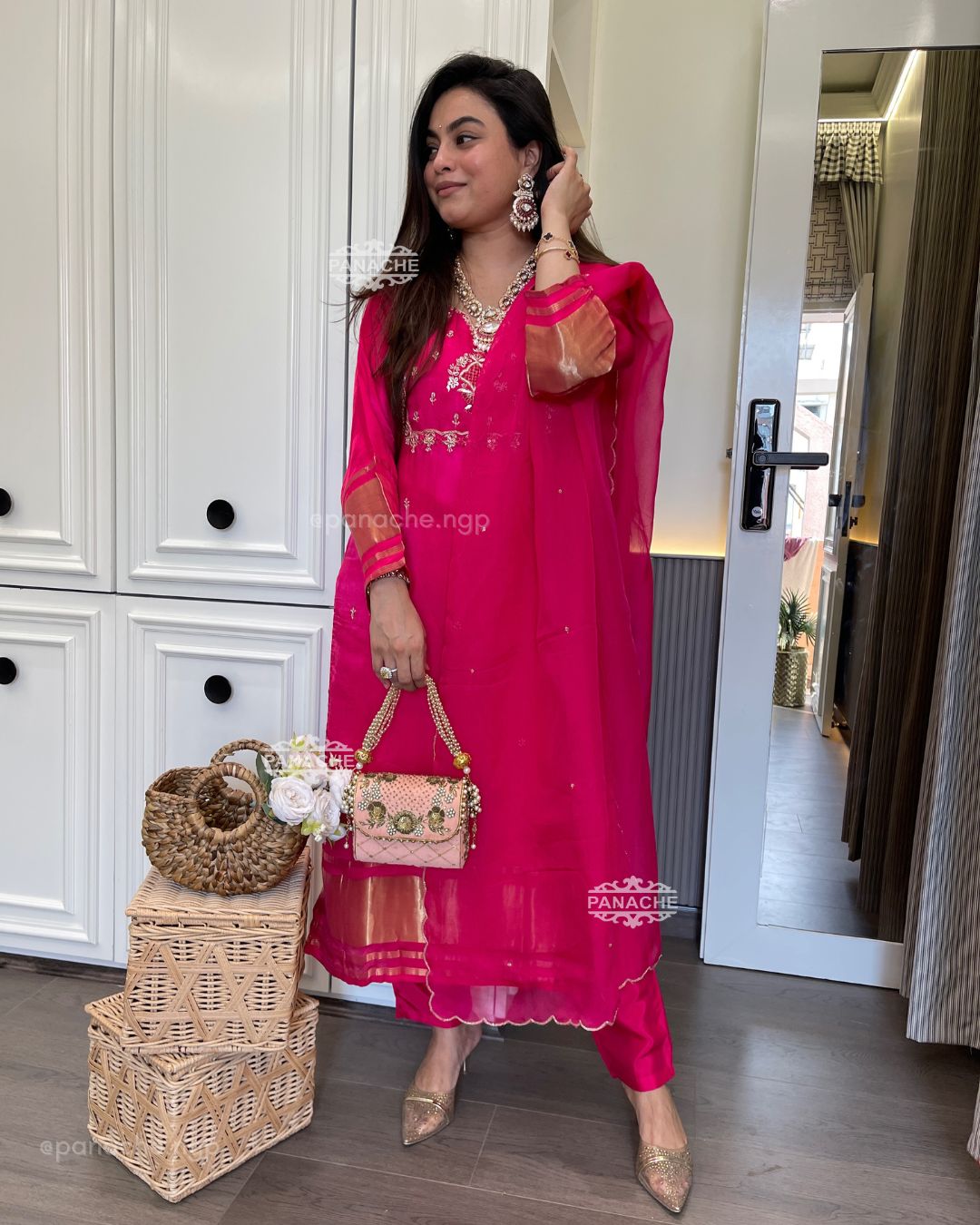 Pink gajji set