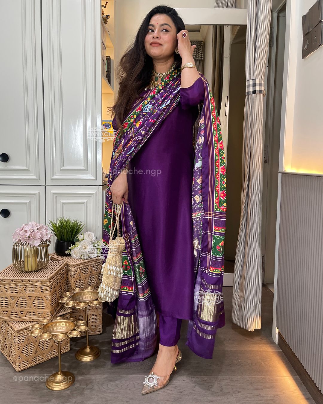 Purple gajji set