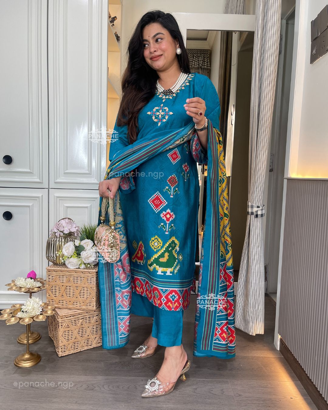 Ikkat muslin set